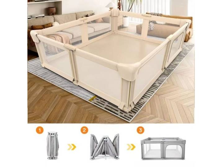 Clôture de sécurité pliable pour enfants – Parc d'assemblage sans outils pour les tout-petits, barrière pour bébé intérieure/extérieure avec installation facile