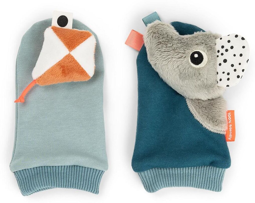 Rassel DONE BY DEER "done by deer Rasselsocken Playground", Baby, bunt (blau), Baumwolle, Polyester, Greifspielzeug Rassel blau Einheitsgröße