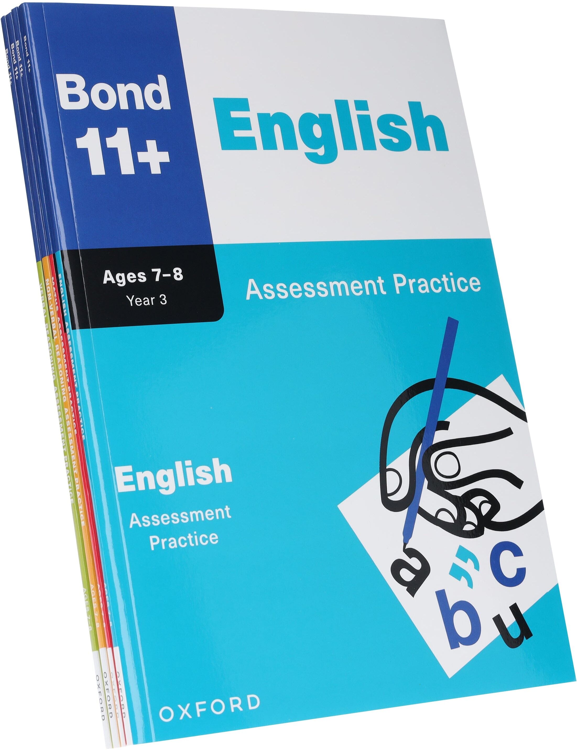 Bond 11+ Assessment Practice Papers (Ages 7-8, Year 3) By Oxford 4 Books Collection Set - Paperback Oxford University Press