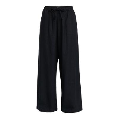 Relaxhose ROXY "Lekeitio Break Mid", Damen, Gr. L, Normalgrößen, grau (anthrazit), Obermaterial: 55% Leinen, 45% Viskose., Hosen Relaxhose