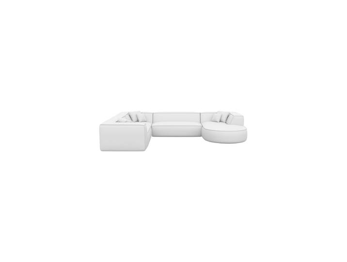 7-Sitzer Design Echtleder Panorama-Sofa „Lorenza Lounge XXL“ Echtleder White BLOOMINGLOFT Collection