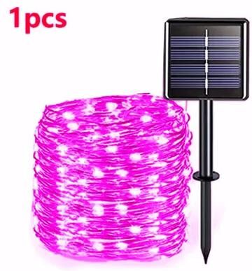 Uplift Picks 42M 400 LED Solar Fairy String Lights For Outdoor Garden Decor pink (1 Pc) 42 M 400 Led