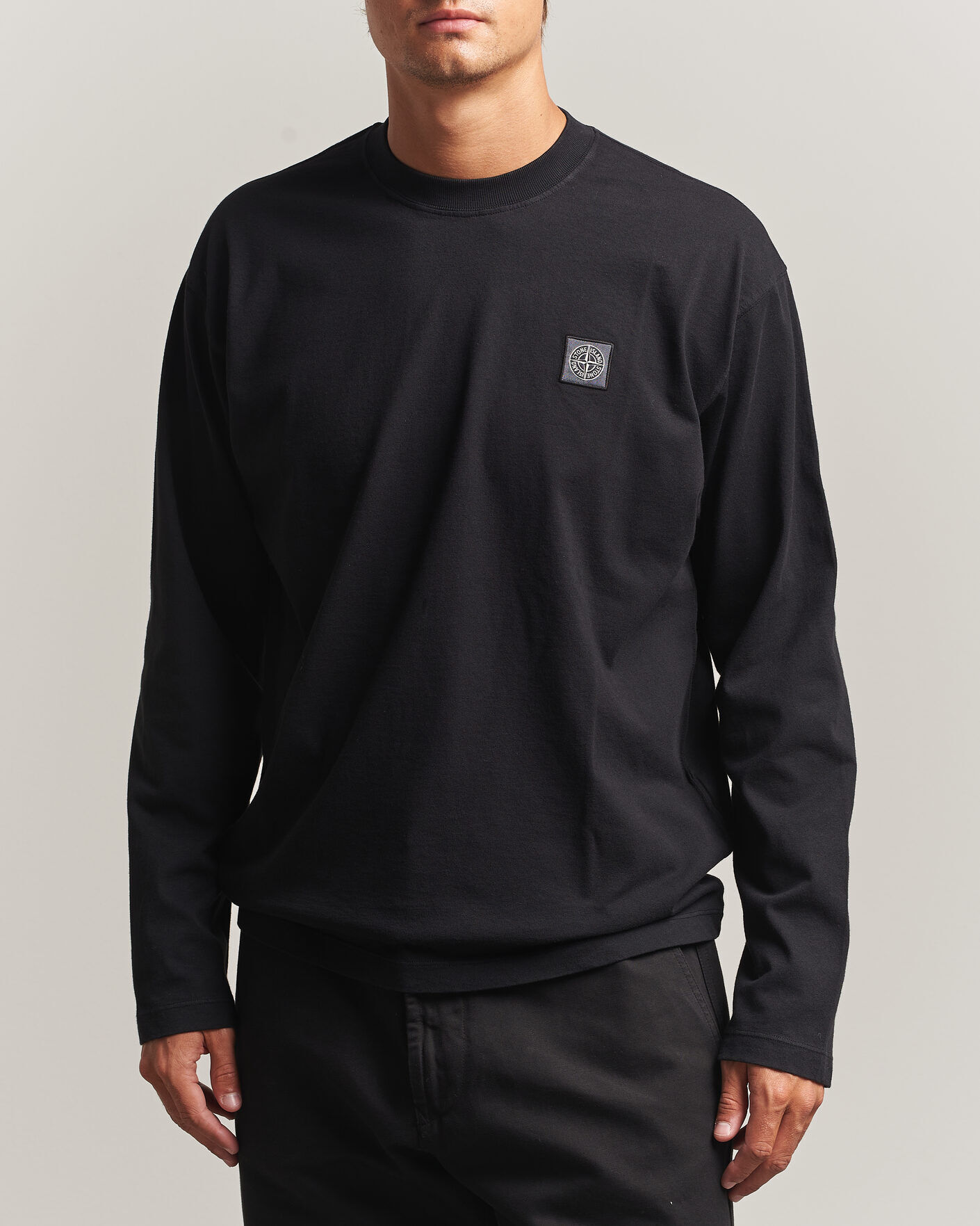 Stone Island Organic Cotton Jersey Long Sleeve T-Shirt Black men M Sort