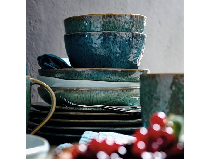 Keramikschale 6er-Set Ø 15cm Grün/Grün