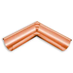 Rinnenwinkel Grömo Außeneck 90°, halbrund, Schenkellänge 500mm, Kupfer, verschiedene Größen (Ausführung: Nenngröße 333. Ø 153mm. Schenkellänge 500mm)