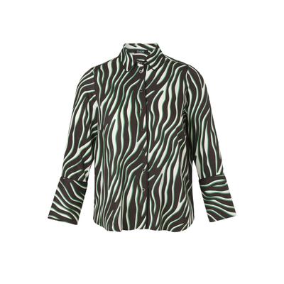 Shirtbluse FRAPP "FRAPP Bluse", Damen, Gr. 48, schwarz (chocolate multicolor), Obermaterial: 100% Viskose CV., regular fit, Blusen, Große Größen
