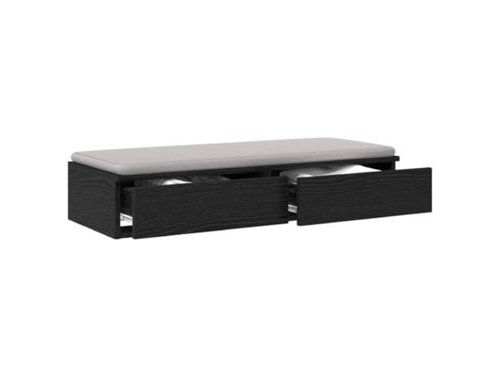 KTHLBRH Bettschubladen 2 Schubladen Eiche Schwarz 75 x 36,5 x 16,5 cm Mehrschichtiges Holz, Öffnung durch Druck, Sitz oder Stufe, Kapazität 5 kg pro Schublade