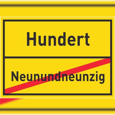 HB-Druck Hundert Neunundneunzig Aufkleber Ortsaufkleber A9 (37x52mm)