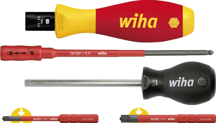 wiha Drehmoment-Schraubendreher TorqueVario-S electric PlusMinus/PZ 38074 5-tlg.
