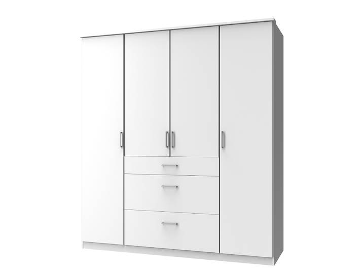 home24 Draaideurkast Julan 179cm wit/wit zonder spiegeldeur en