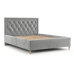 POLSTERBETT Lido 140/200 cm Hellgrau im Lotta Stoff