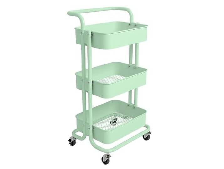 Rv2sGf3kH Küchenwagen Kleines Einkaufswagen-Lagerregal, bodentiefes Schlafzimmer, Küche, Wohnzimmer, mehrschichtiges Snack-Lagerregal, mit beweglichem Lagerregal Rädern