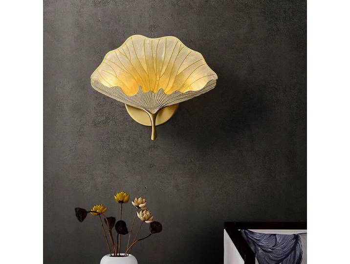 Ginkgo feuille nouveau Style chinois applique moderne salon fond applique chambre chevet lumière luxe