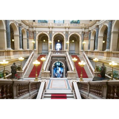 Fototapete PAPERMOON "Nationalmuseum Prag", bunt, B:5m L:2,8m, Vlies, Tapeten