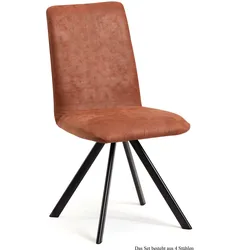 ESSZIMMERSTUHL (4er-Set) Datja 47x92x60 Schwarz/Cognac