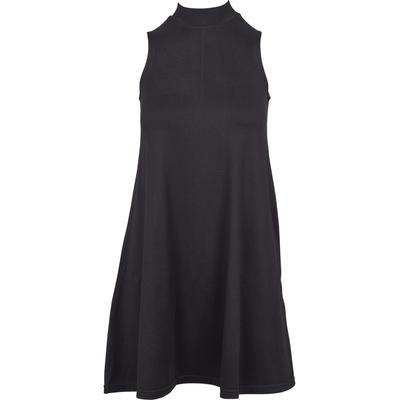 A-Linien-Kleid URBAN CLASSICS "Urban Classics Damen Ladies A-Line Turtleneck Dress", Damen, Gr. L, US-Größen, schwarz, 92% Polyester, 8% Elasthan, unifarben, slim fit, Rundhals, Kleider
