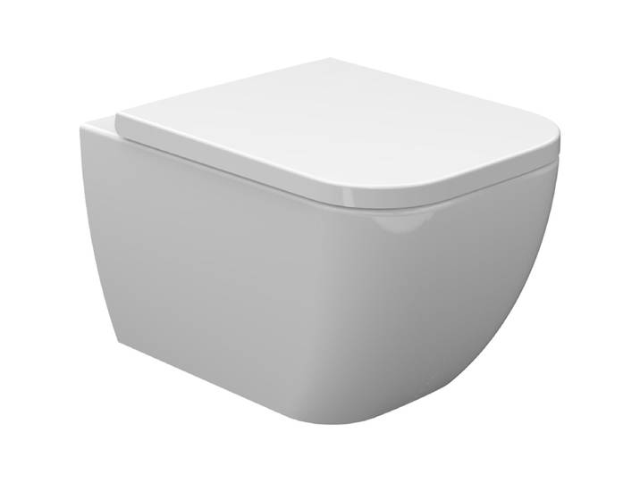 Wiesbaden Sky Wandcloset Verkort met Sky Toiletzitting - Softclose en Quick Release - Glans Wit