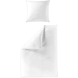 Bettwäsche Mako-Satin white ( 240x220cm, mit 2 Kissen) - 155x220cm, mit 1 Kissen