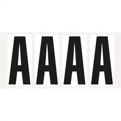Aufkleber I Buchstabe A, weiß/schwarz, Folie, Schrifthöhe 95mm, 47x98mm, 80 Stück/Packung