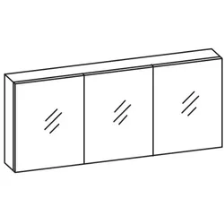 Artiqua Spiegelschrank , Anthrazit Glanz, 070-SET-2-16-51 070-SET-2-16-51
