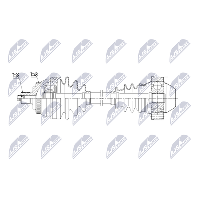 NTY Antriebswelle NPW-FR-231 Vorderachse links für Ford VW