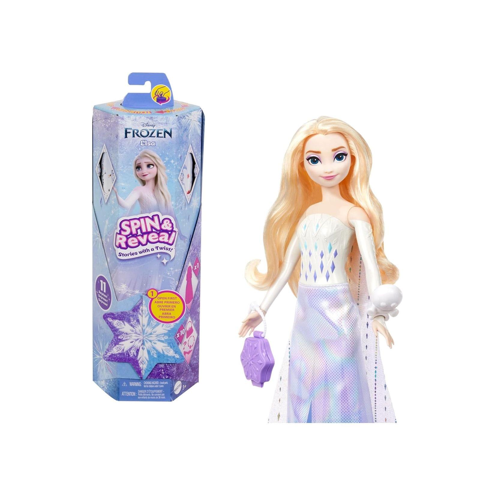 Mattel HTG25 - Disney Frozen - Spin & Reveal - Die Eiskönigin Elsa-Puppe mit magischen Überraschungen!