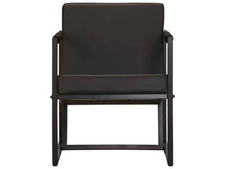 CHIC Fauteuil noir cuir véritable - 55x62x75 cm 512982 S11