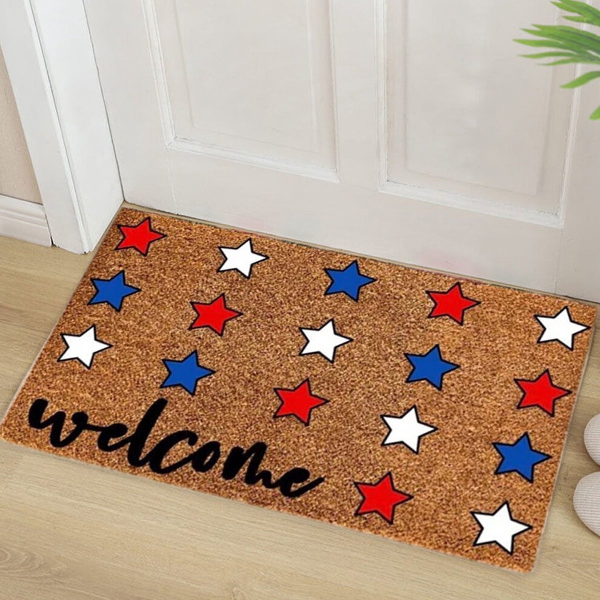 Welkomstmat 4 juli van polyester, 60 x 40 cm