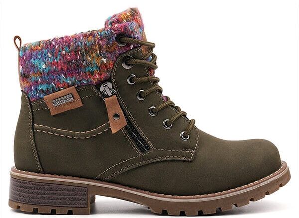 Lunar Tabasco Olive Waterproof Ankle Boots