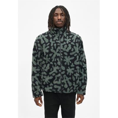 Fleecejacke CLEPTOMANICX "All Season Jacket Oh", Herren, Gr. L, grün (dunkelblau), 100% Polyester, mehrfarbig, normal, hoch geschlossener Ausschnitt, Jacken Fleecejacke, mit wasserabweisender Eigenschaft