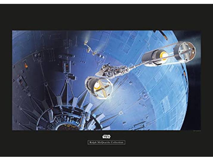 Komar Star Wars Classic RMQ Death Star Attack – Taille : 70 x 50 cm Tableau mural (sans cadre)