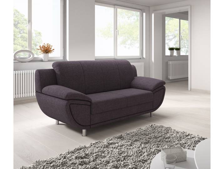2-Sitzer, Rosybraun, 178x94 cm, Polyester, Federkern & Breite Armlehnen, Klassisch