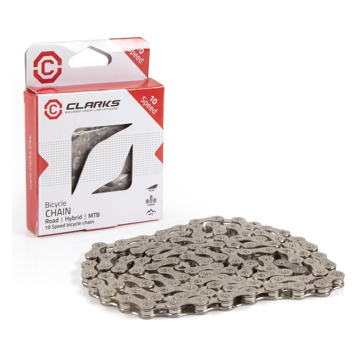 Clarks C10 Fahrradkette, 10-Reihen, 116 Zellen, 1/2 "x11/128", Standard, Szyosa/MTB, Dunke (10-fach) (CLA-C10)