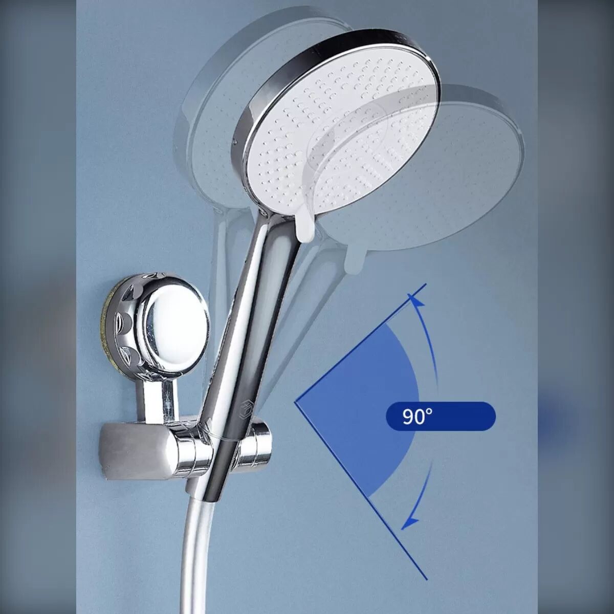 INF 2er-Set ABS Duschhalter mit Doppel-Saugnapf – Ohne Bohren, Verstellbar, Waschbar, kompatibel mit internationalen Schwarz