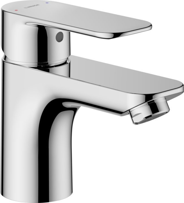 HANSABASIC Waschtischarmatur 55422203 ohne Ablaufgarnitur, flexible Druckschläuche, Ausladung 101mm, chrom