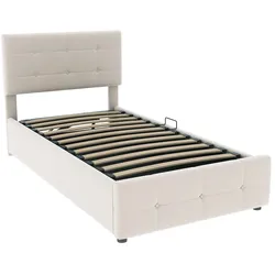 Polsterbett 90x200 mit Stauraum und verstellbarem Kopfteil – modernes Design und komfortabler Samtbezug Beige