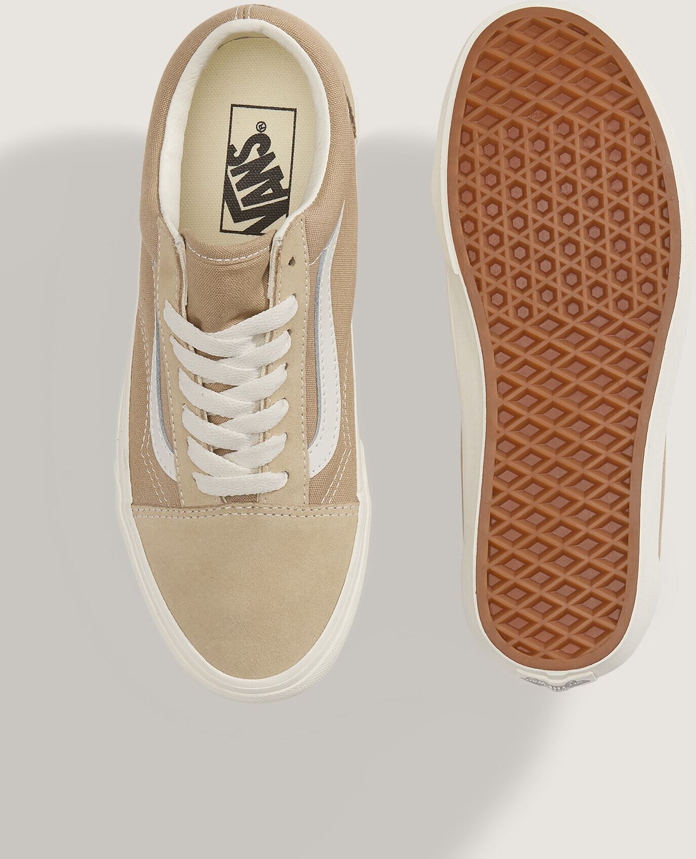 Sneaker VANS "Old Skool", Damen, Gr. 38,5, beige (4mg, color theory incense), Leder, Schuhe Sneaker 4mg, color theory incense 38,5