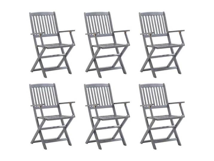 Chaises pliables d'extérieur 6 pcs Bois d'acacia solide