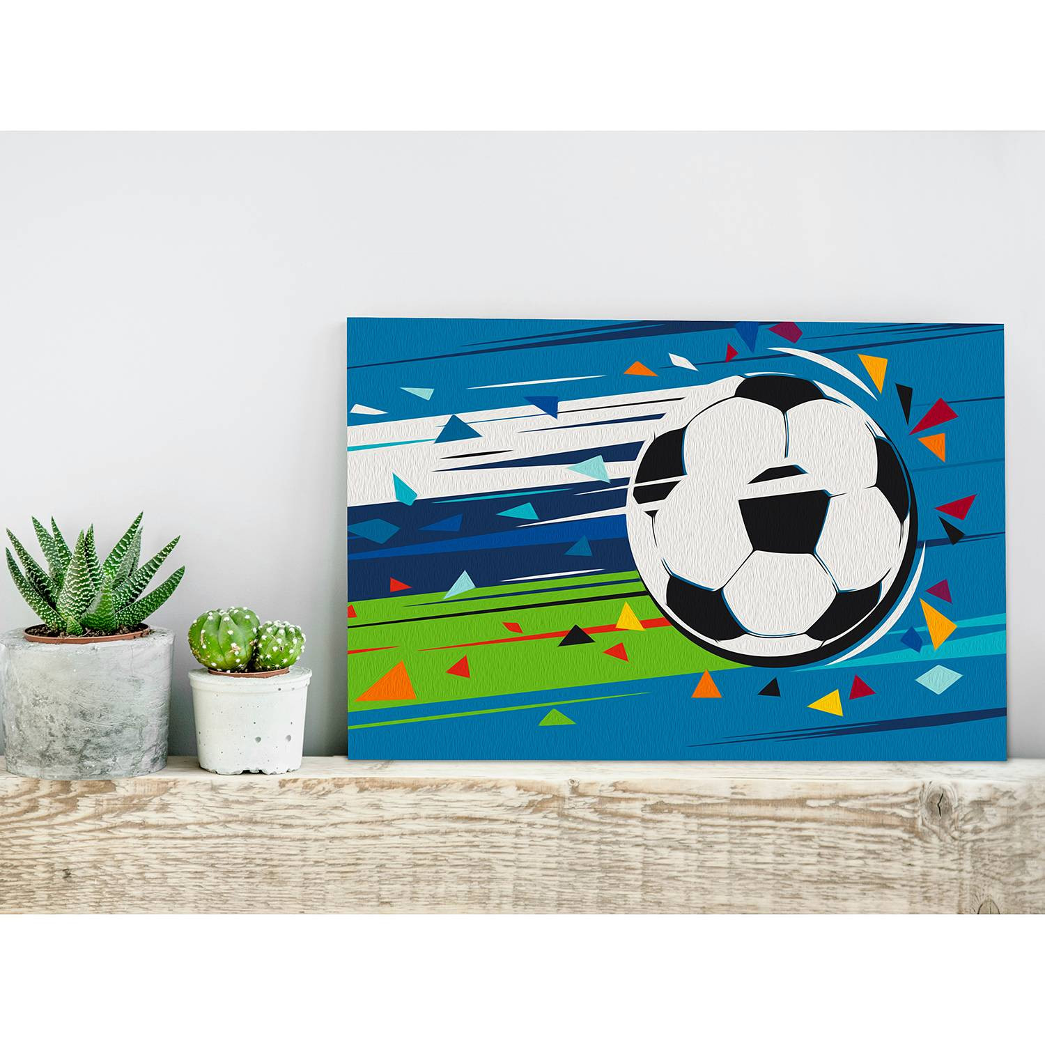 home24 Schilderen op Nummer Shoot and Goal linnen blauw 40 x 50 cm