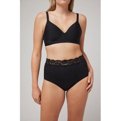 Shapingslip YSABEL MORA, Damen, Gr. S, Single Jersey, schwarz, Single Jersey, Obermaterial: 90% Baumwolle, 10% Elasthan, körpernah, Unterhosen, Baumwollmix, elastisch, leichter Shape-Effekt, Spitze