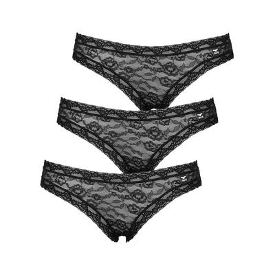 Minislip LIKE IT "3er Pack Damen Minislip Lisa", Damen, Gr. M, schwarz, Obermaterial: 100% Polyamid PA., Unterhosen