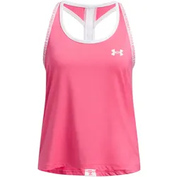 UNDER ARMOUR Knockout Tanktop Mädchen 672 - super pink/white XS (122-127 cm)