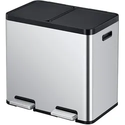 EKO Treteimer Recycler, Stahl, Abfalleimer, Silber