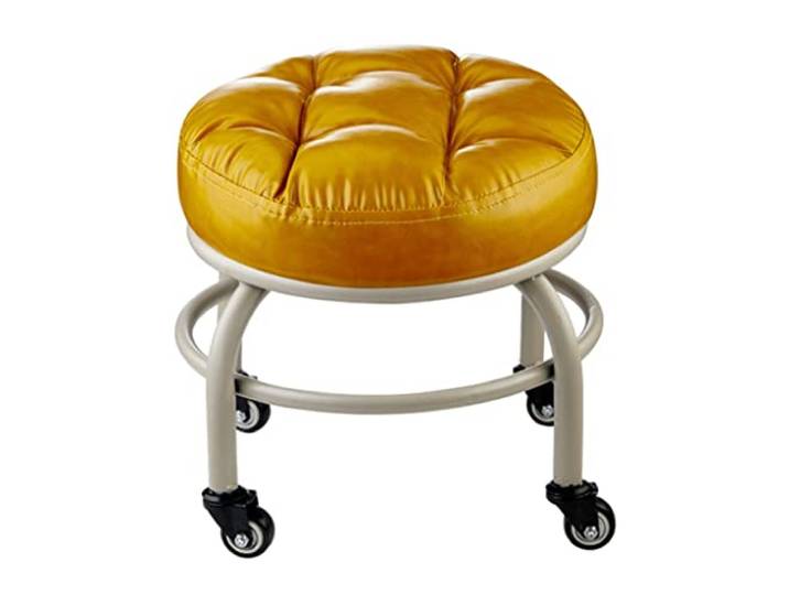 JFGCTYHXY Hocker mit Rollen, mit Lagerrad, tragender Ottomane 670 Pfund, Rollsitz(Gold)