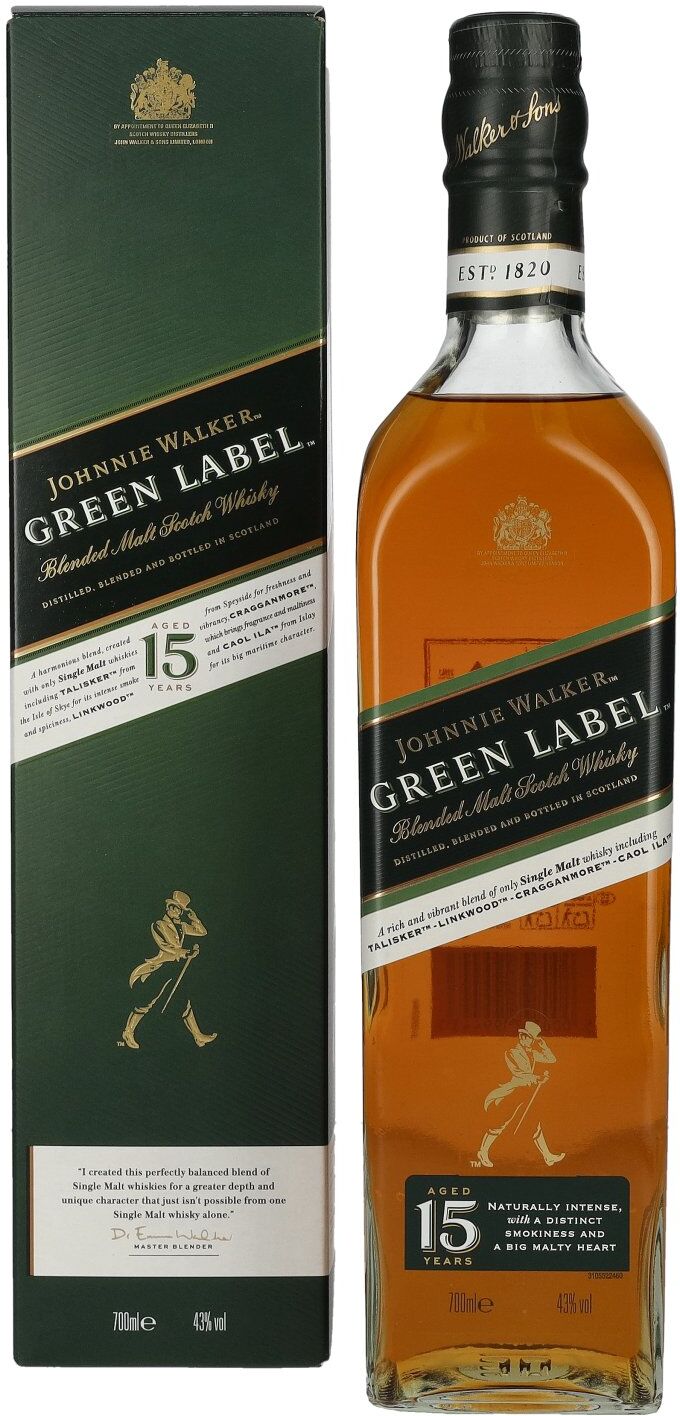 Johnnie Walker Green Label 15 Years Old 43% Vol. 0,7l in Geschenkbox