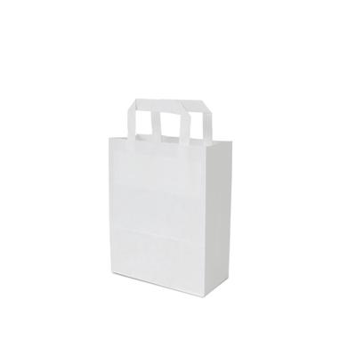 250 Papiertragetaschen Papiertüten mit Flachhenkel weiß 18x8x22cm 70g/m²