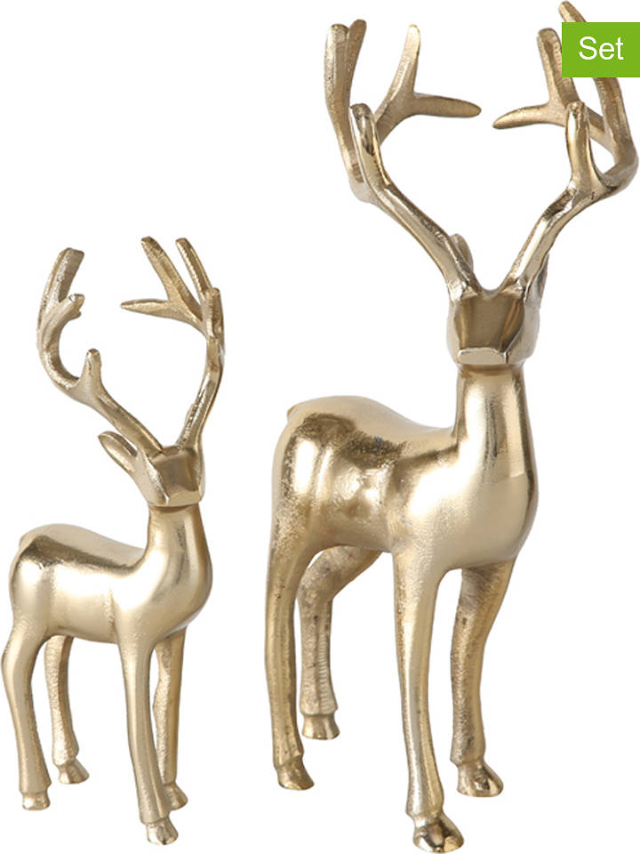Boltze 2er-Set: Dekofiguren "Thielo" in Gold - onesize