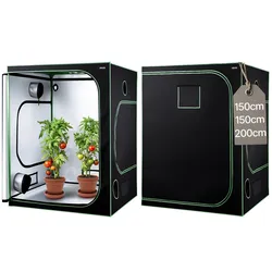 VEVOR Growzelt, 150x150x200 cm, Indoor-Pflanzenzelt mit Vollspektrum-LED-Zuchtlicht & Belüftungssystem, Growbox 600D hochreflektierendes Mylar, Zuchtzelte, Gewächshaus für Blumen & Gemüse