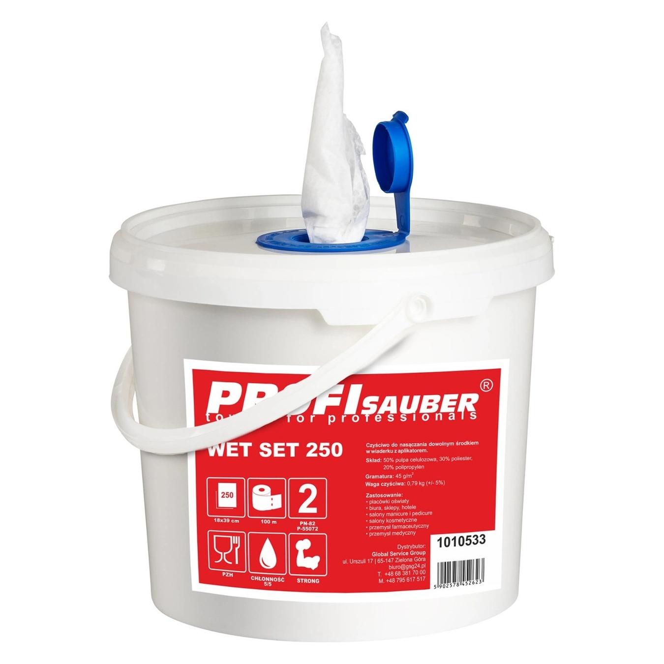 Profi Sauber Tücher im Eimer mit Einweichspender ProfiSauber WET SET 250 (256 Stk.) (1713860109)