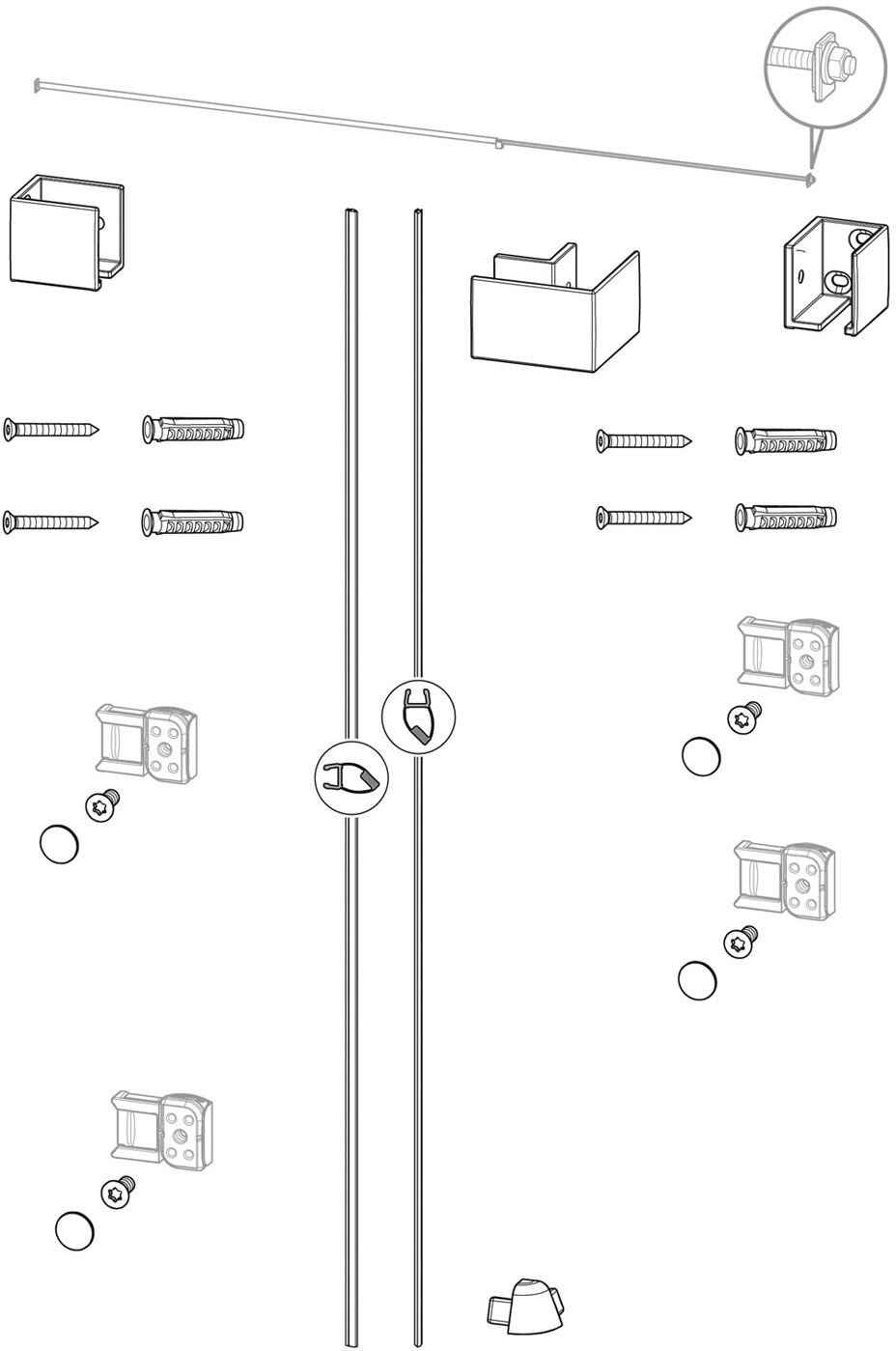 Hüppe Vita pure Eckeinstieg Ergänzungsset 100,1 cm